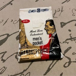 Vintage 1960s Men's Pocket Handkerchief Monogrammed S